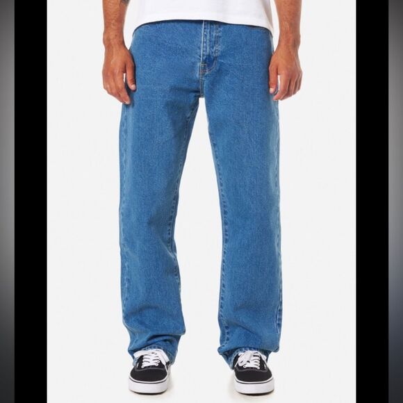 Men’s George regular medium wash jeans 38x 29 straight leg retro 100% cotton - Picture 1 of 7